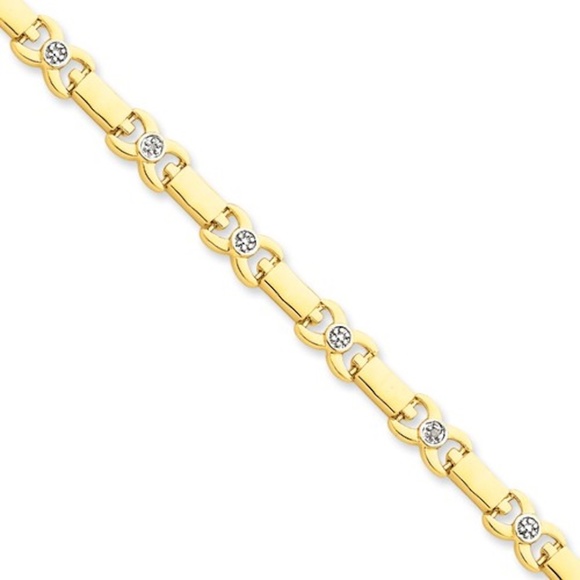 Diamond Accent Bracelet Set In Sterling Gold - Picture 1 of 2